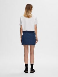 DENIM WRAP SKIRT, Medium Blue Denim, highres