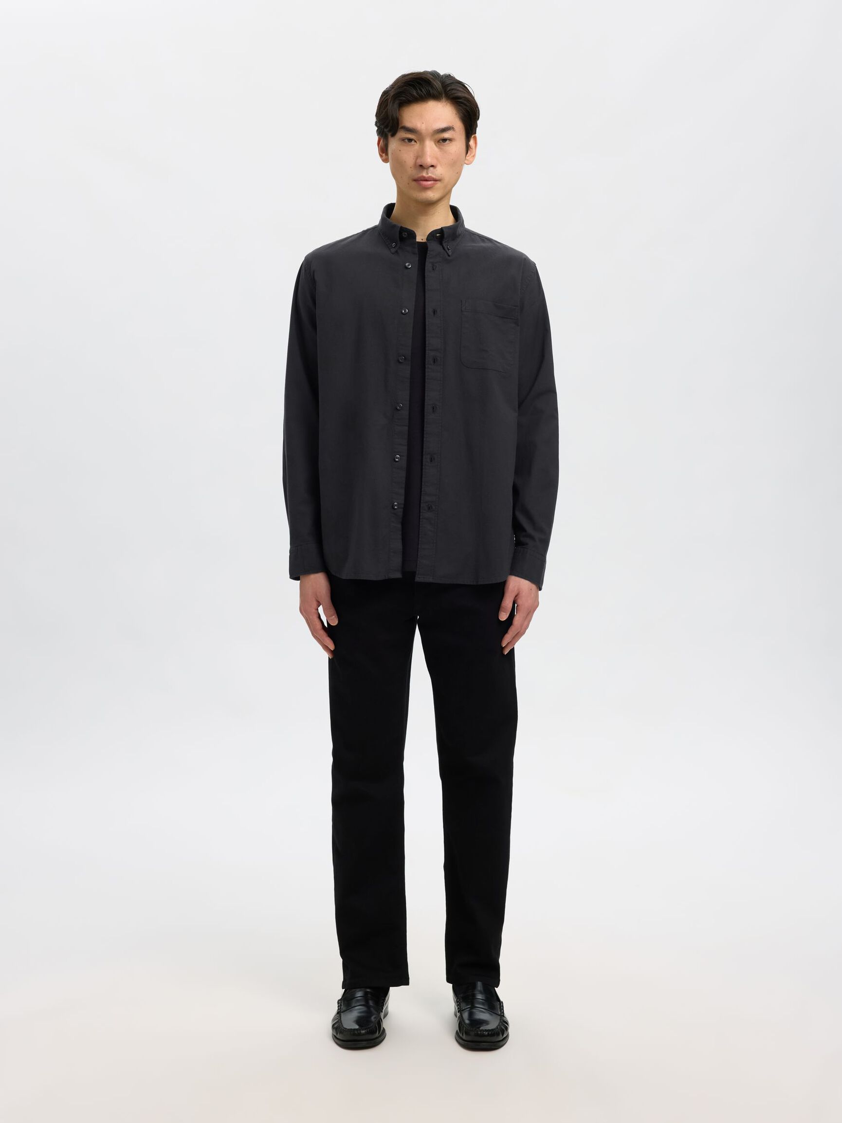 OXFORD HEMD, Black, highres