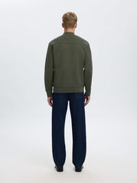 JERSEY SWEAT CARDIGAN, Forest Night, highres