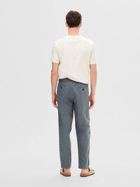 172 SLIM TAPERED LINEN BLEND TROUSERS, Stormy Weather, highres