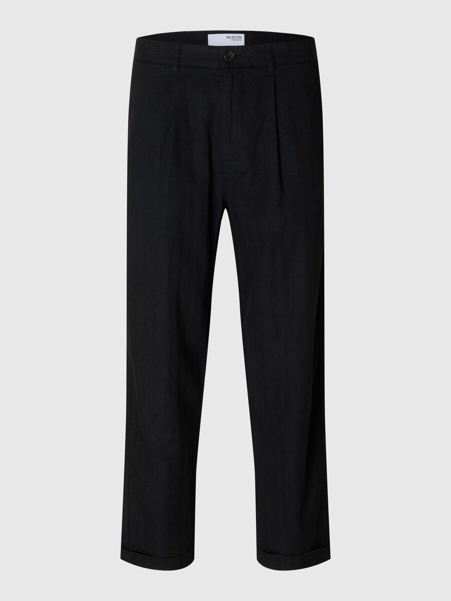 Selected CROPPED RELAXED FIT TROUSERS, Black, highres - 16092732_Black_1165138_001.jpg