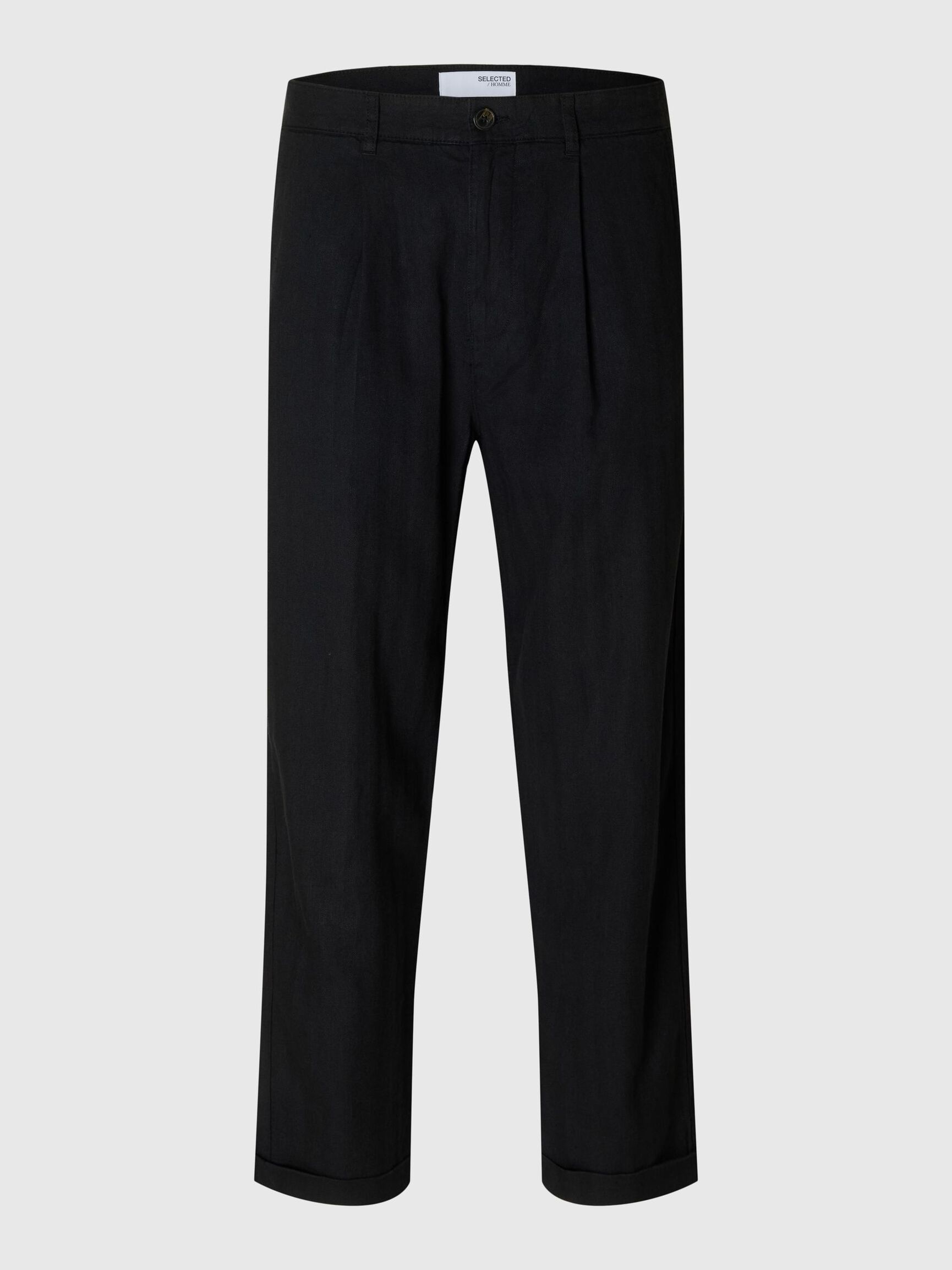 CROPPED RELAXED FIT TROUSERS, Black, highres