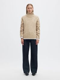 WOOL BLEND HIGH-NECK JUMPER, Island Fossil, highres