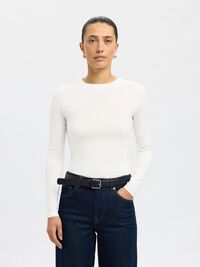 BASIC T-SHIRT MET LANGE MOUWEN, Snow White, highres