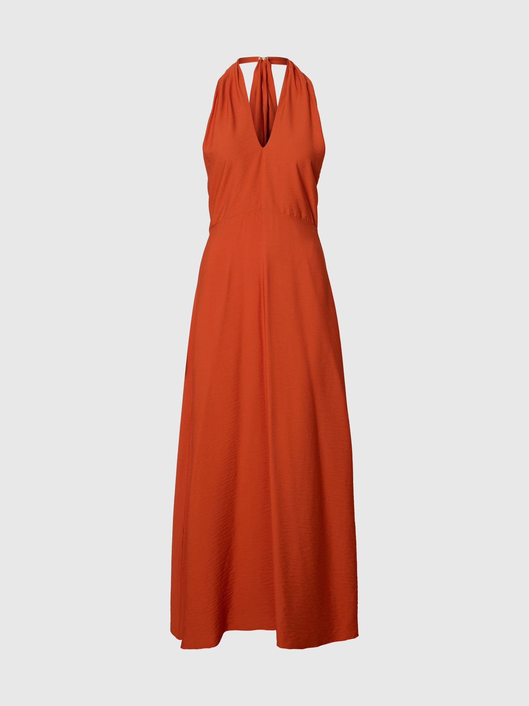 HALTERNECK MAXI DRESS, Potters Clay, highres