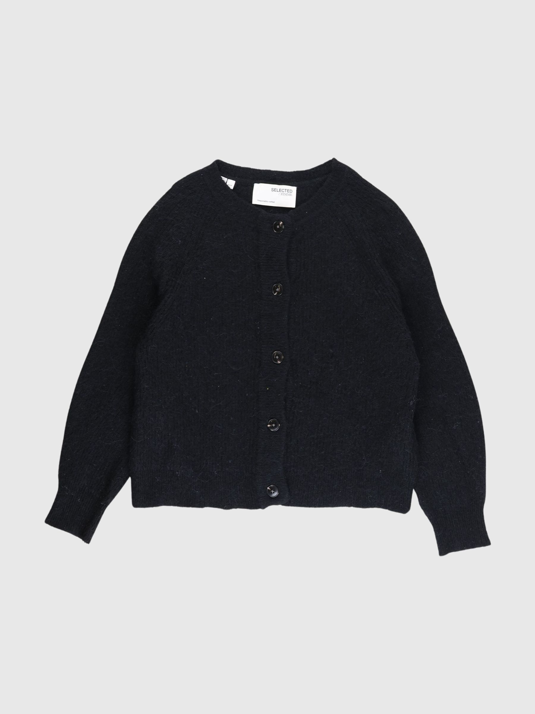 WOOL BLEND CARDIGAN, Ochre, highres