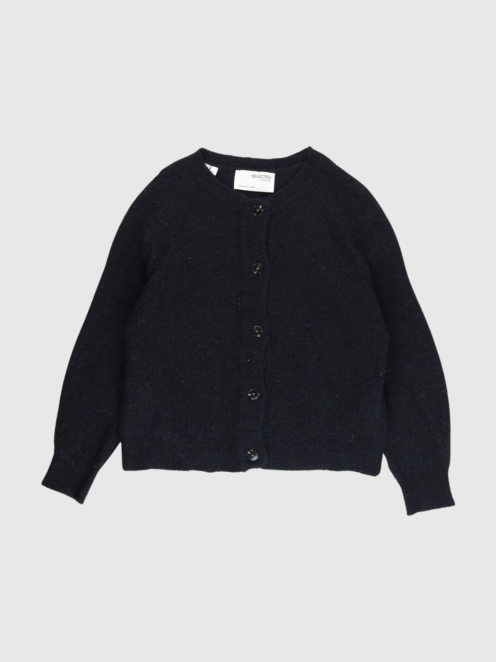 WOOL BLEND CARDIGAN, Ochre, highres