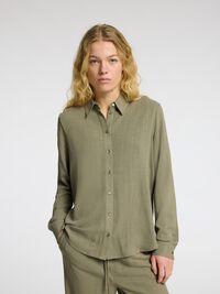 VISKOSEBLANDING SKJORTE, Vetiver, highres