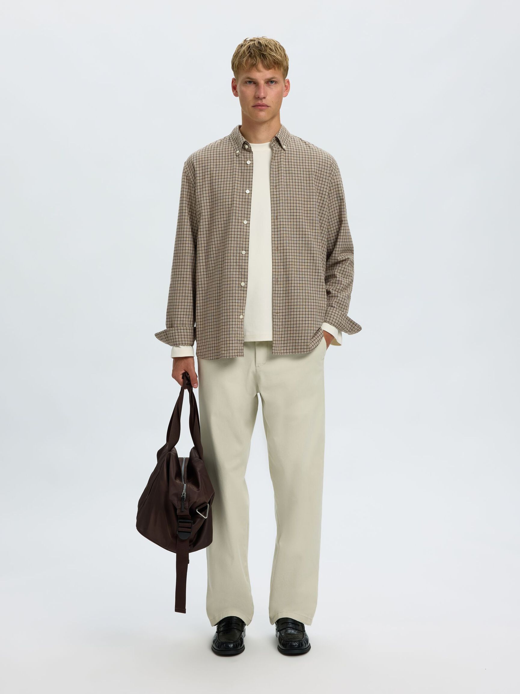 COTTON SHIRT, Chocolate Chip, highres