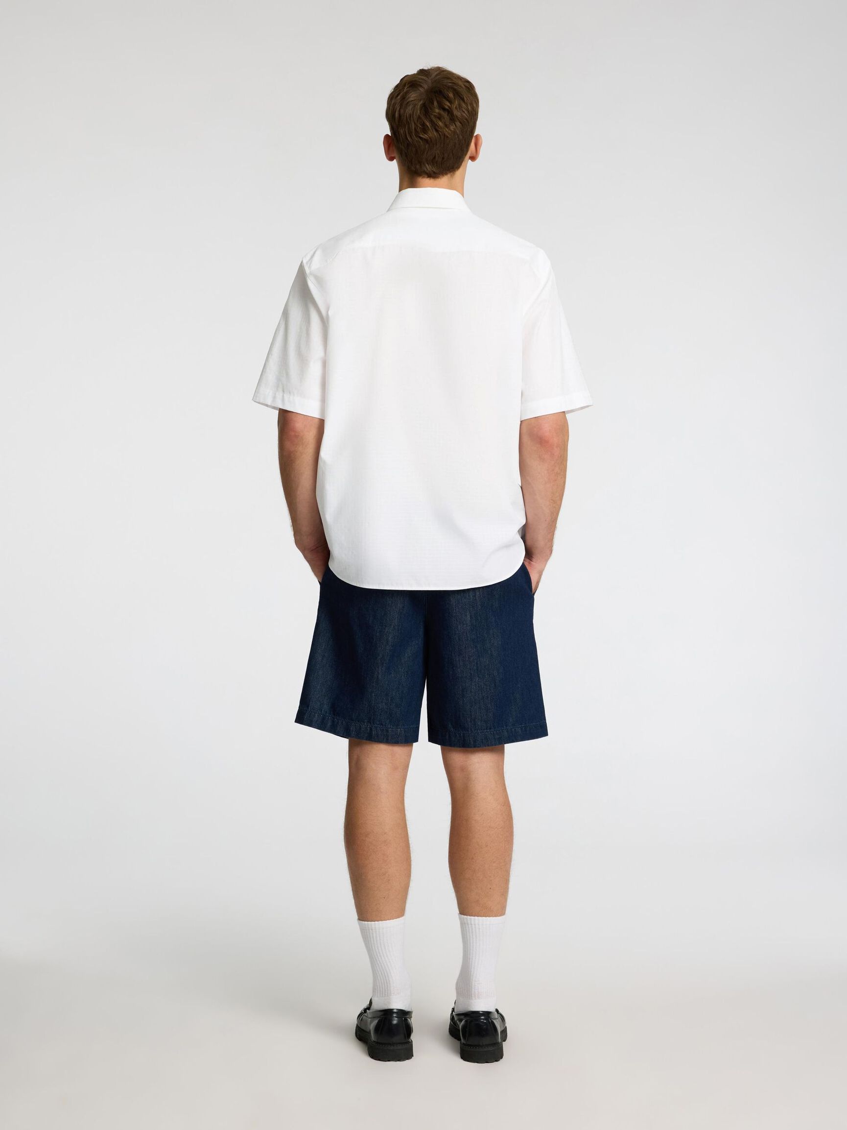 100 % COTON CHEMISE À MANCHES COURTES, White, highres