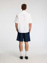 100% COTTON SHORT SLEEVED SHIRT, White, highres