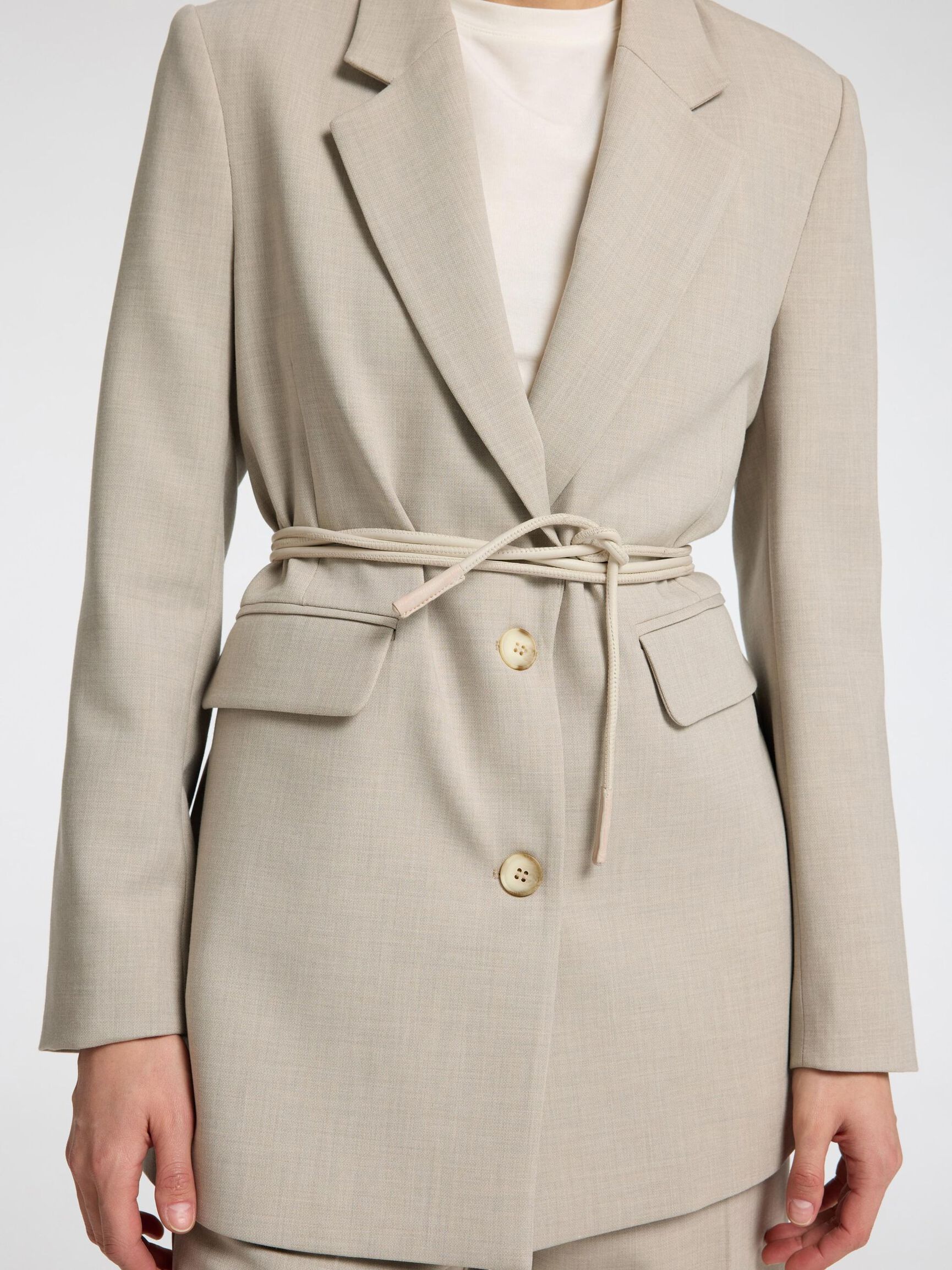 LEATHER ROBE BELT, Birch, highres