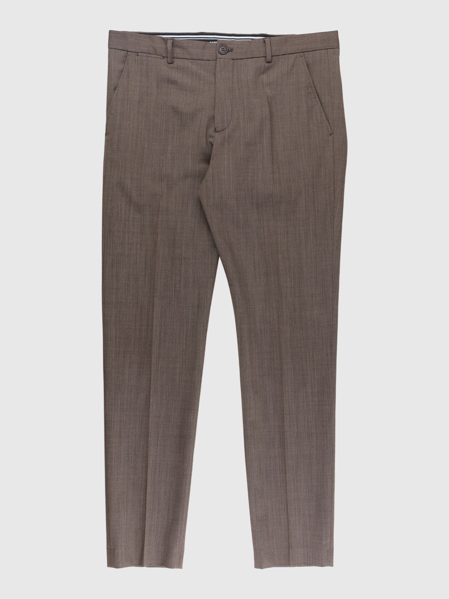 IRONED CREASE TAILORED TROUSERS, Brown Stone, highres