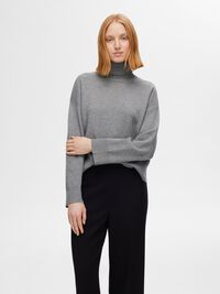 DZIERGANY SWETER, Medium Grey Melange, highres