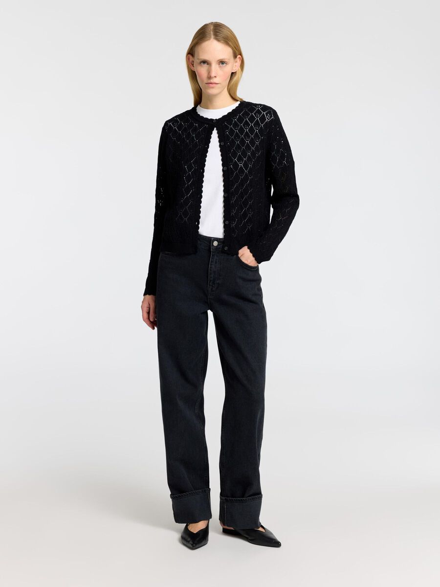Selected STRUCTURED  KNITTED CARDIGAN, Black, highres - 16095762_Black_005.jpg