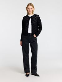 STRUCTURED FIT STRICKJACKE, Black, highres