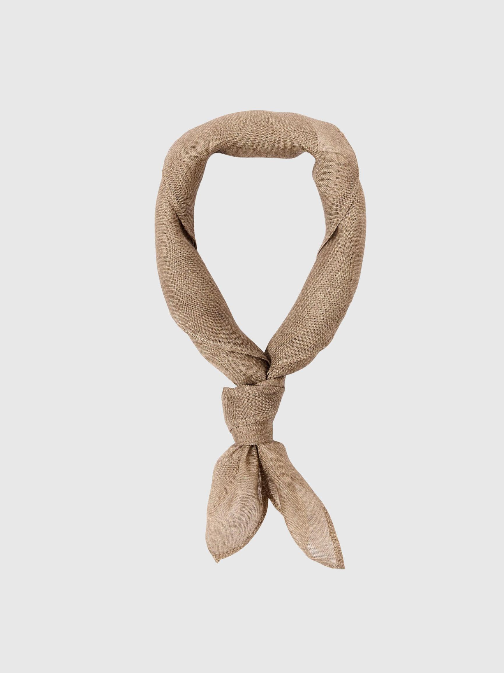 PRINTED SILK BLEND SCARF, Sepia Tint, highres