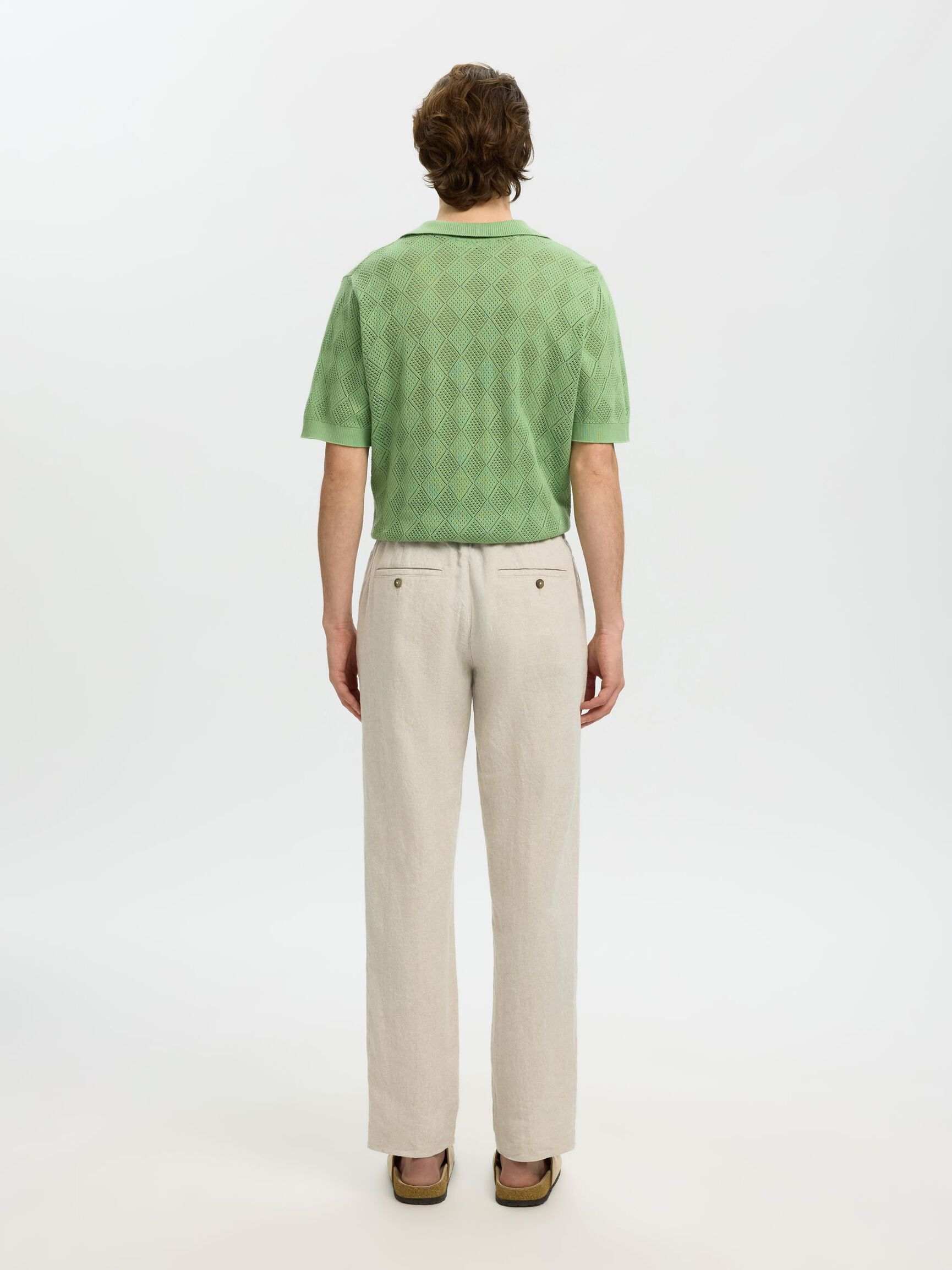 196 STRAIGHT FIT LINEN-BLEND TROUSERS, Pure Cashmere, highres