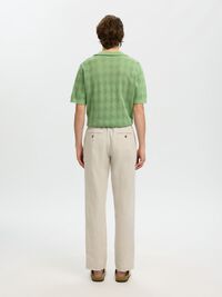 196 STRAIGHT FIT LINEN-BLEND TROUSERS, Pure Cashmere, highres