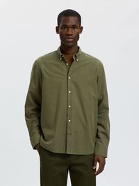 COTTON LONG SLEEVED SHIRT, Vetiver, highres