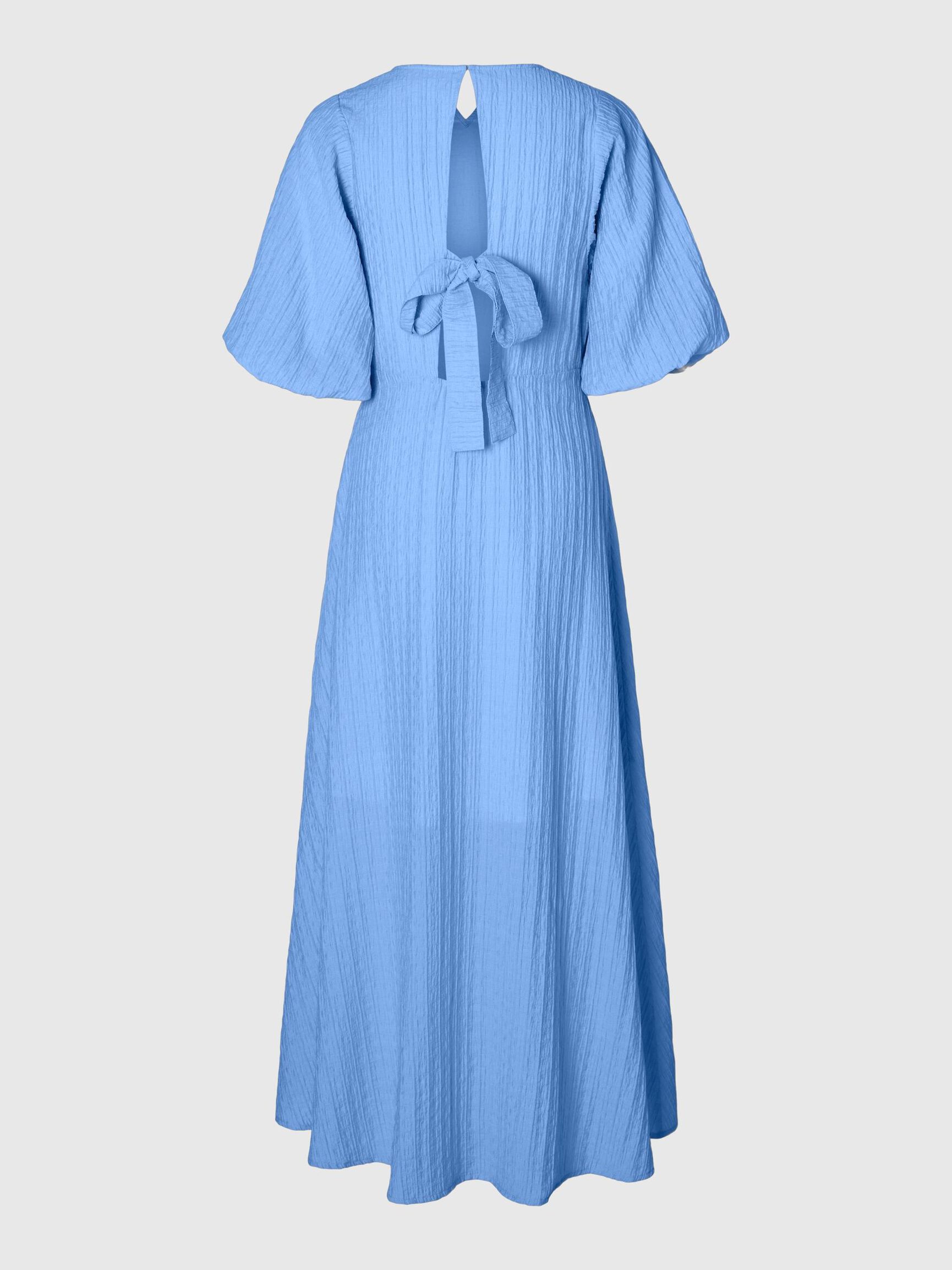 BALLOON SLEEVE MAXI DRESS, Cornflower Blue, highres