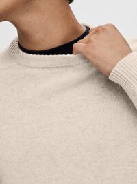 CREW NECK KNITTED JUMPER, Kelp, highres