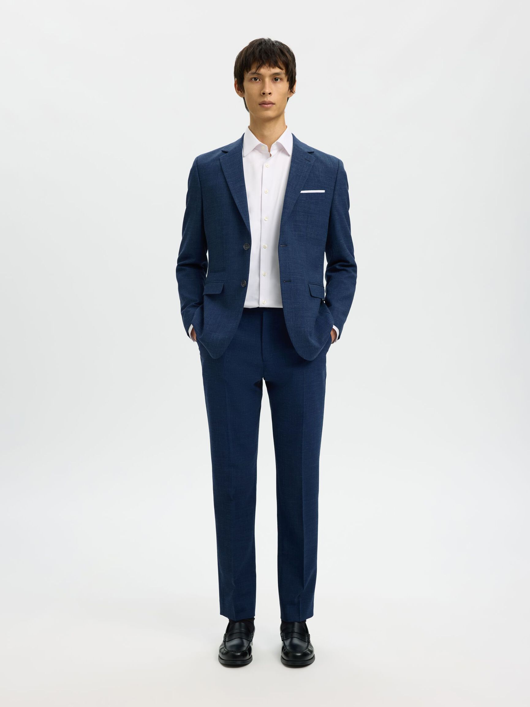 SLIM FIT SUIT TROUSERS, Dark Navy, highres