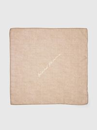 PRINTED SILK BLEND SCARF, Sepia Tint, highres