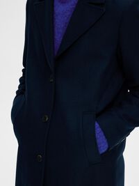 EINREIHIGER WOLLGEMISCH MANTEL, Dark Sapphire, highres