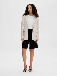 VISCOSE BLEND RELAXED BLAZER, Sandshell, highres