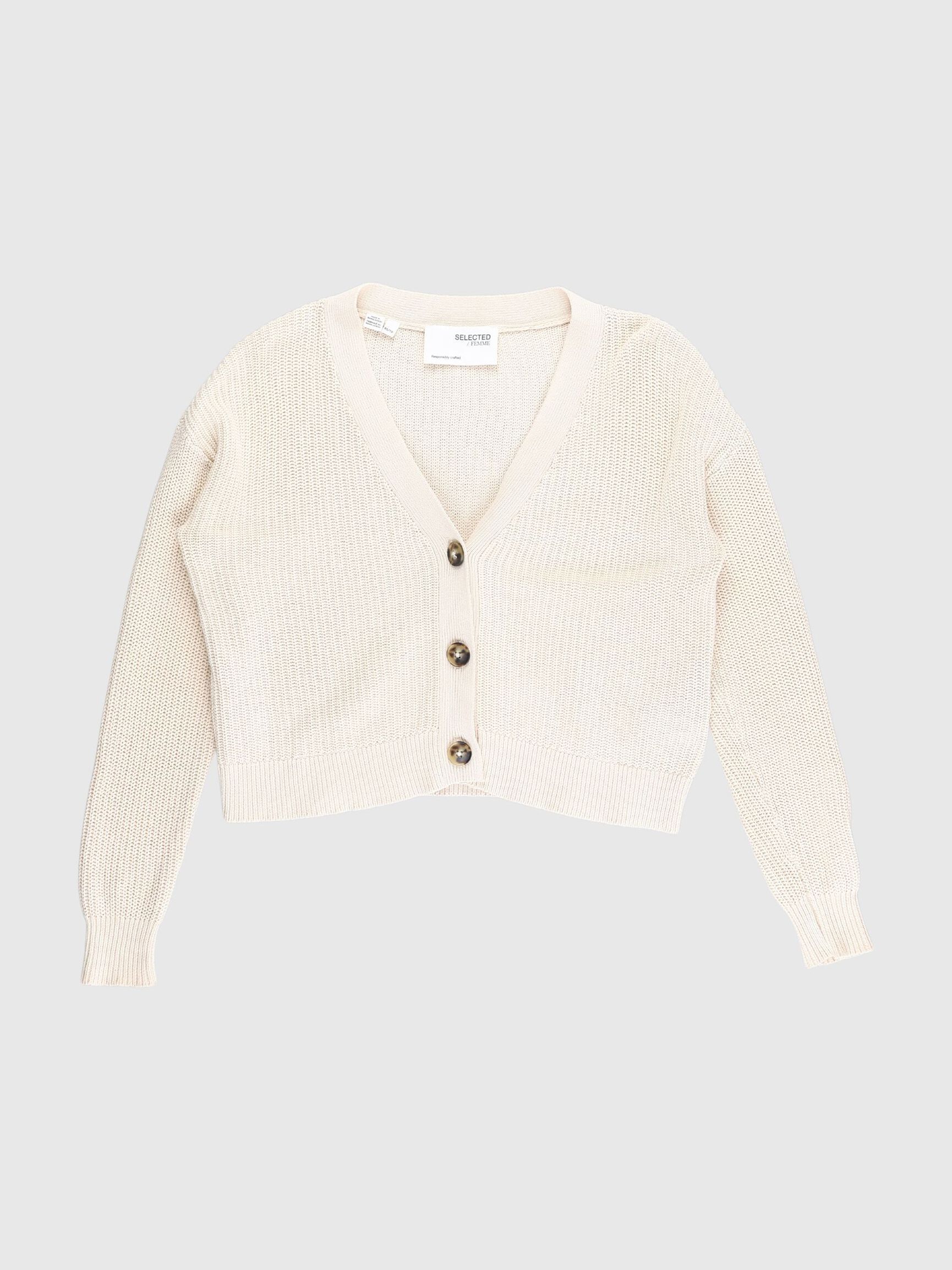 KNIT CARDIGAN, Tannin, highres