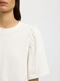 RUCHES KATOEN T-SHIRT, Snow White, highres