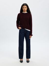 WOLLGEMISCH RÜSCHENÄRMEL PULLOVER, Fig, highres