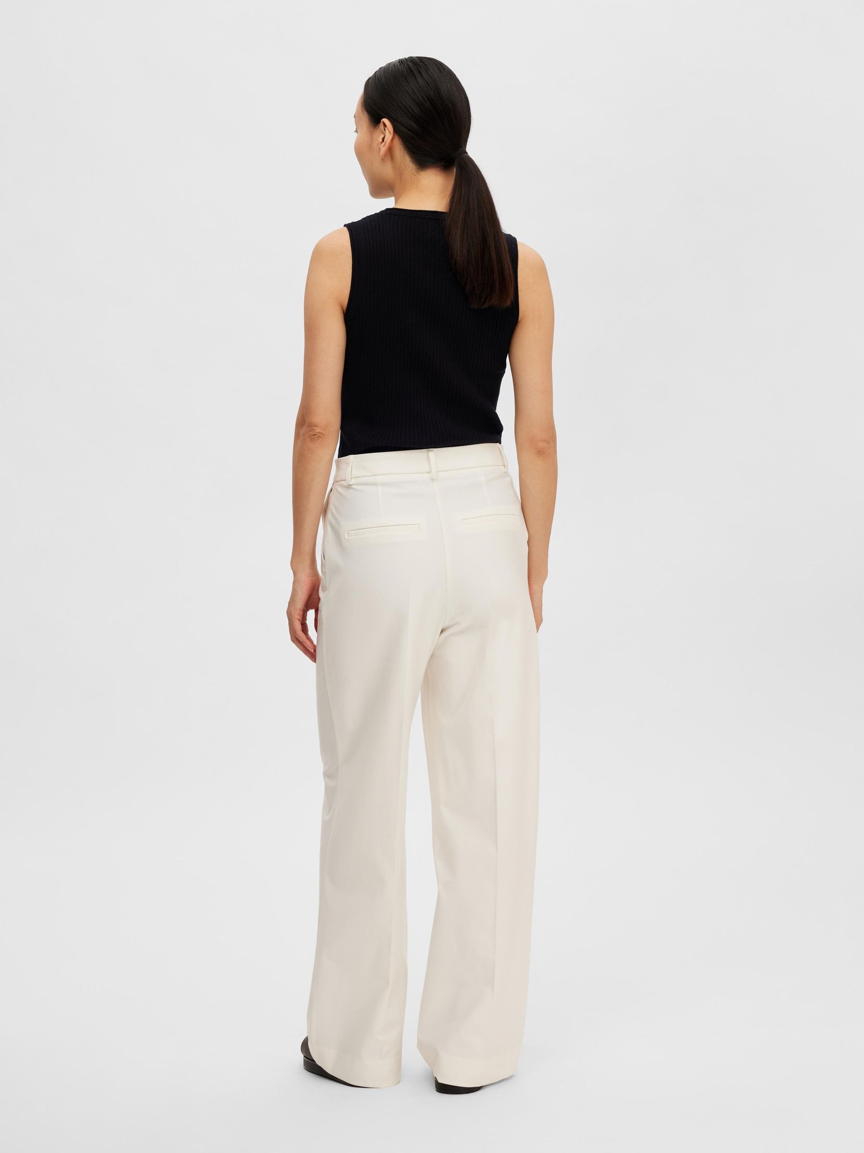 SANS MANCHES TOP EN MAILLE, Black, highres