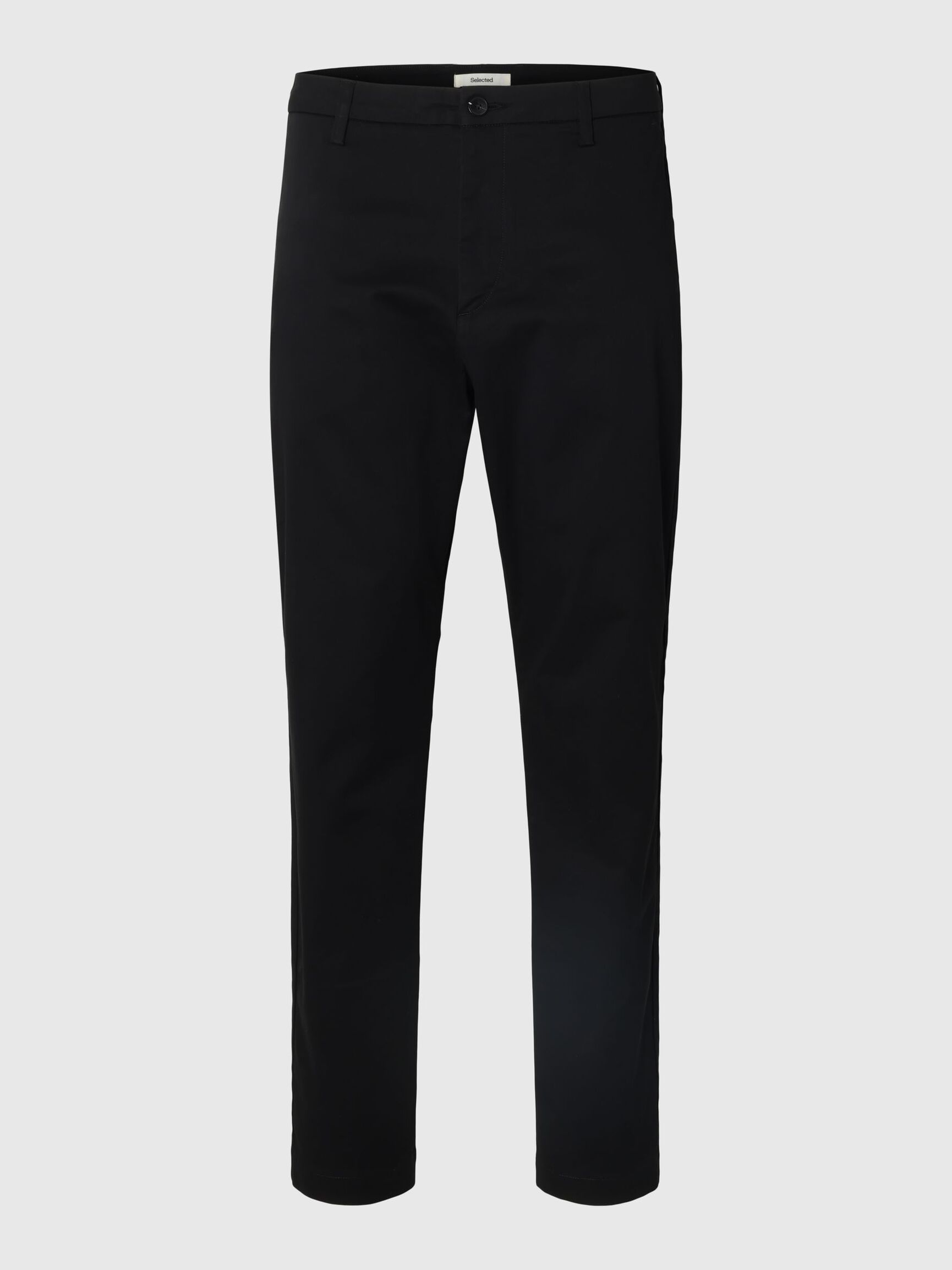 TOREN SLIM FIT ORGANIC COTTON TROUSERS, Black, highres