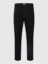 TOREN SLIM FIT ORGANIC COTTON TROUSERS, Black, highres