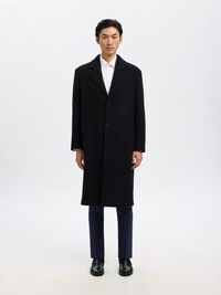 WOVEN WOOL BLEND TROUSERS, Navy Blazer, highres