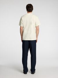 GEBORDUURD T-SHIRT, Egret, highres
