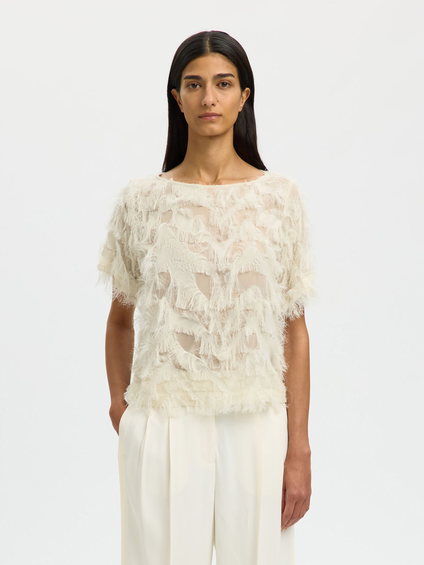 BÅDUDSKÆRING TOP, Egret, highres