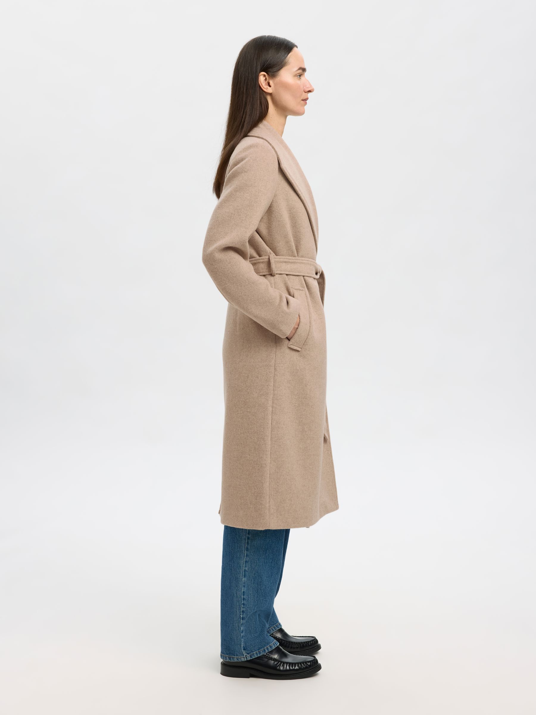 WOLLMIX LANGER MANTEL, Sandshell, highres