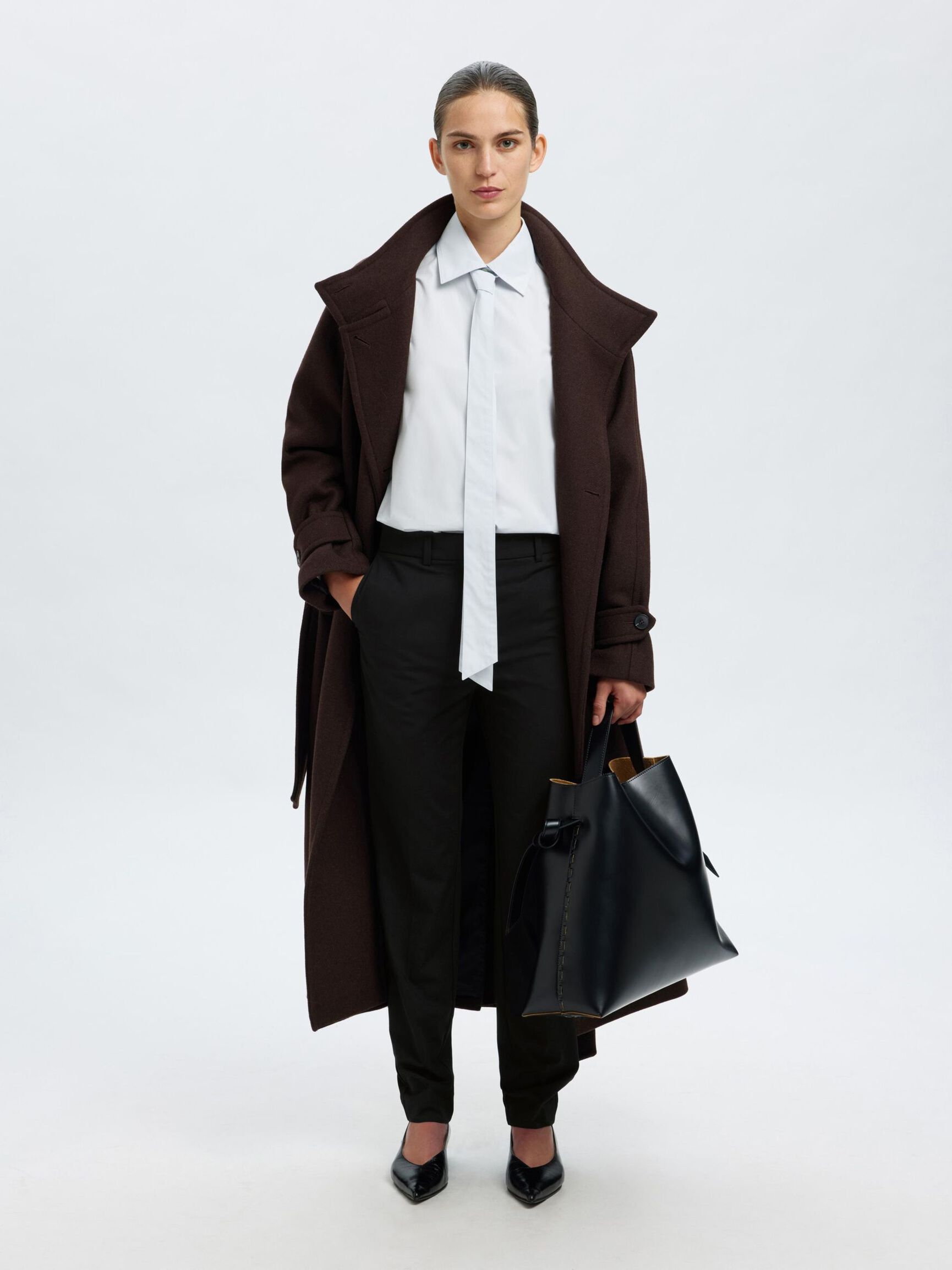 PANTALONI STRETTI IN FONDO, Black, highres