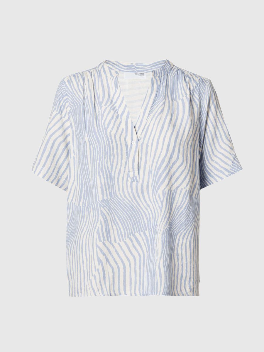 Selected PRINTED SHORT SLEEVED TOP, Blue Heron, highres - 16096616_BlueHeron_1160711_001.jpg