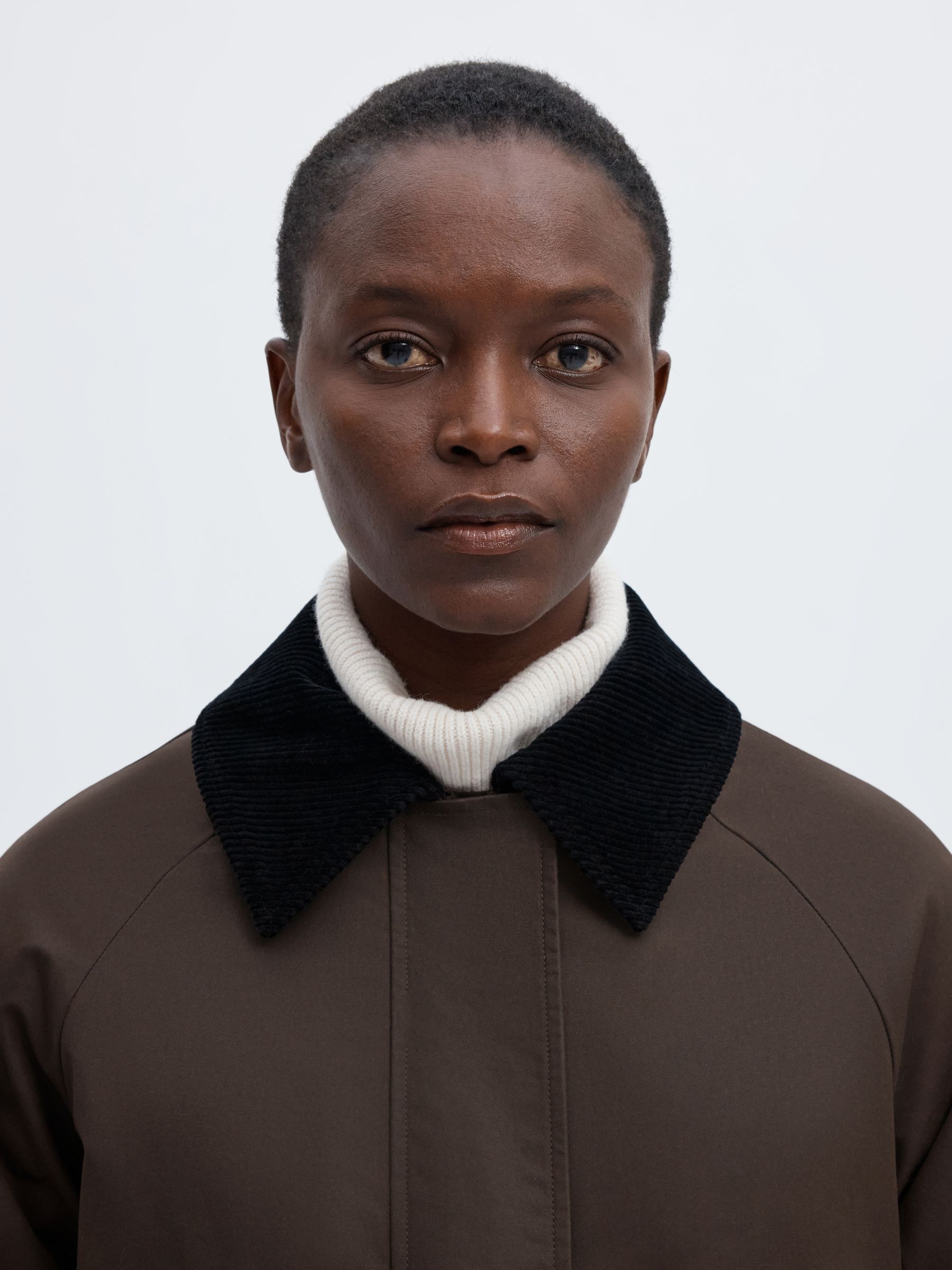 WAXED COTTON LONG COAT | Brown | Selected