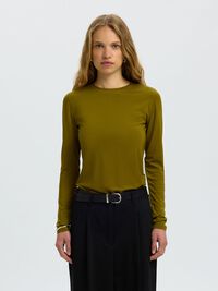 BASIC LANGARMSHIRT, Fir Green, highres