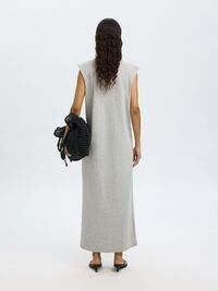 ÄRMELLOSES BAUMWOLL MAXIKLEID, Light Grey Melange, highres