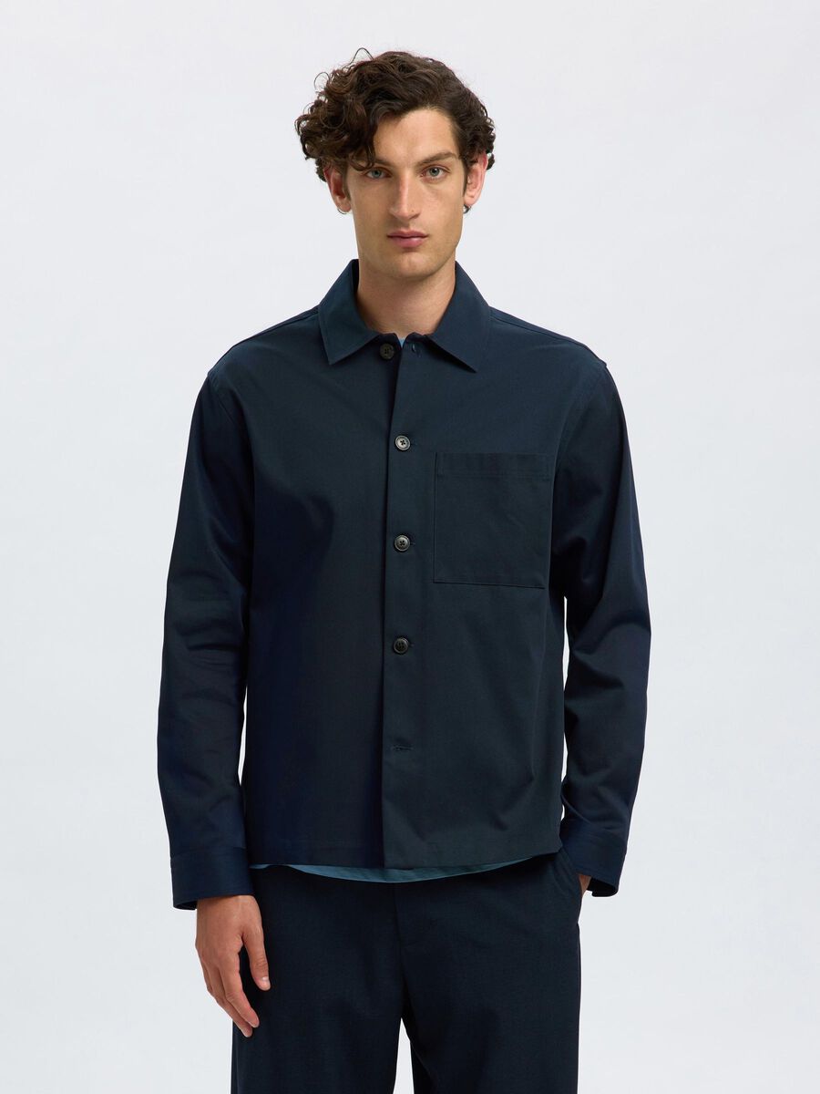 Product tile image - REGULAR FIT COTTON OVERSHIRT, Sky Captain | 16098210_SkyCaptain