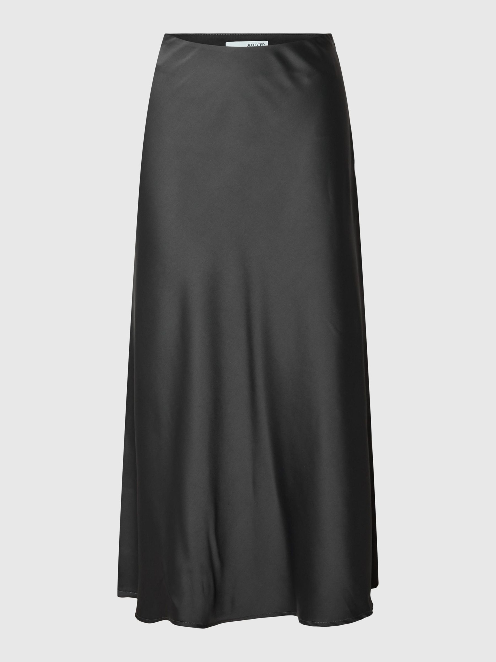 SATIN MIDI SKIRT, Volcanic Ash, highres
