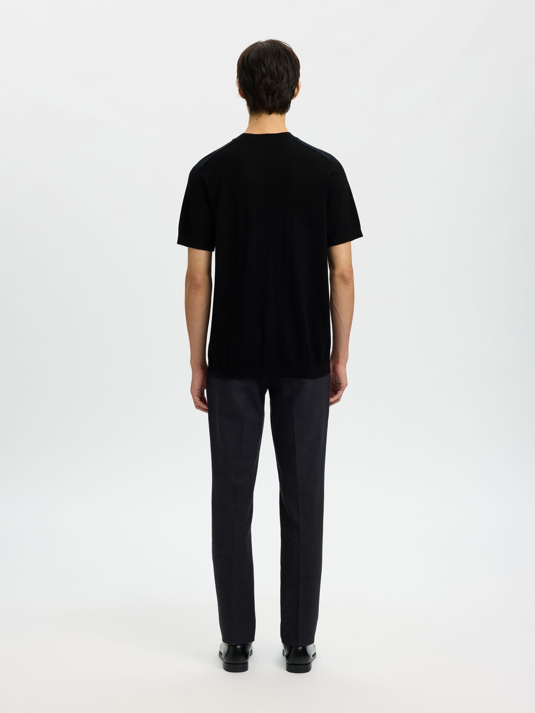 100% MERINO WOOL T-SHIRT, Black, highres
