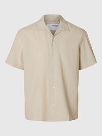 LINEN BLEND SHORT SLEEVED SHIRT, Pure Cashmere, highres