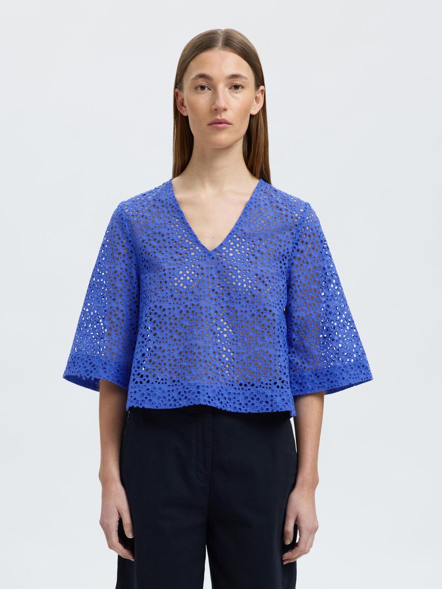 Selected BRODERIE ANGLAISE CROPPED TOP, Dazzling Blue, highres - 16097772_DazzlingBlue_003.jpg